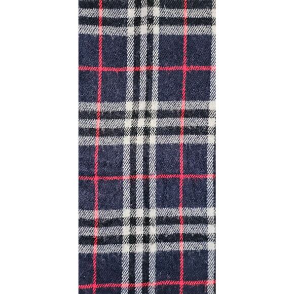 BURBERRYs of London 100% Lambswool Blue Scarf Shawl Nova Check Vintage - Picture 8 of 8